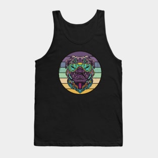 Retro Robot Pug Dog Tank Top